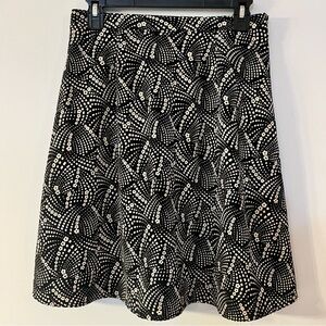 Vintage JM Studio Black & White Mod Dot Floral Skirt | Size M